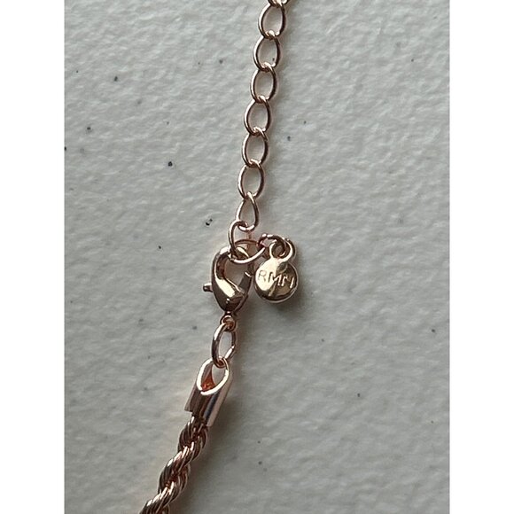 RMN Roman Gold & Silver-Tone Long Teardrop Pendant Necklace On Rose Gold Chain - Picture 6 of 7